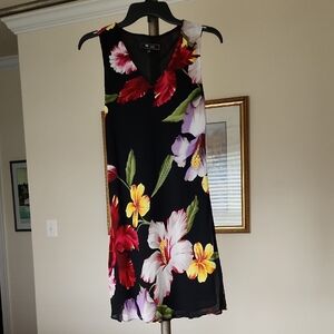 Lily Tropical Black Floral Dress
